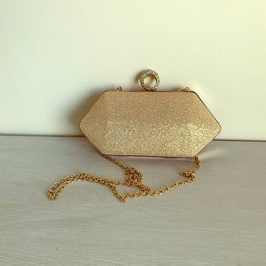 Glitter gold evening bag